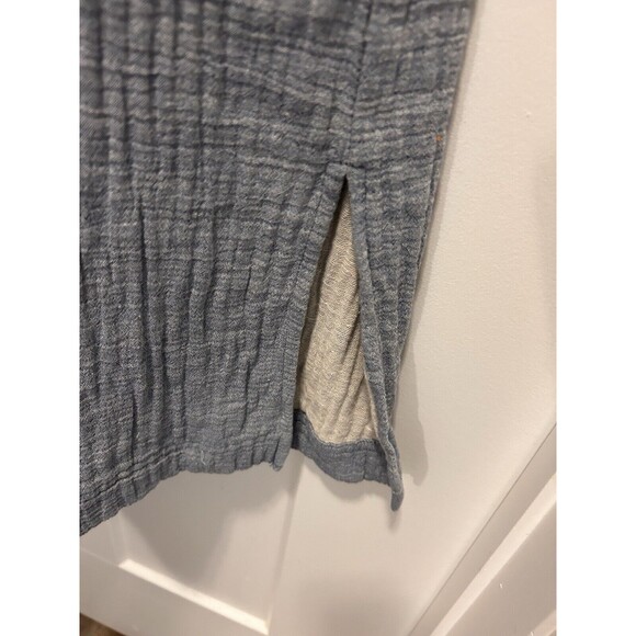 Women's Size Medium Spaghetti Strap Cropped Cotton Wide-Leg Jumpsuit Pockets - Picture 5 of 7